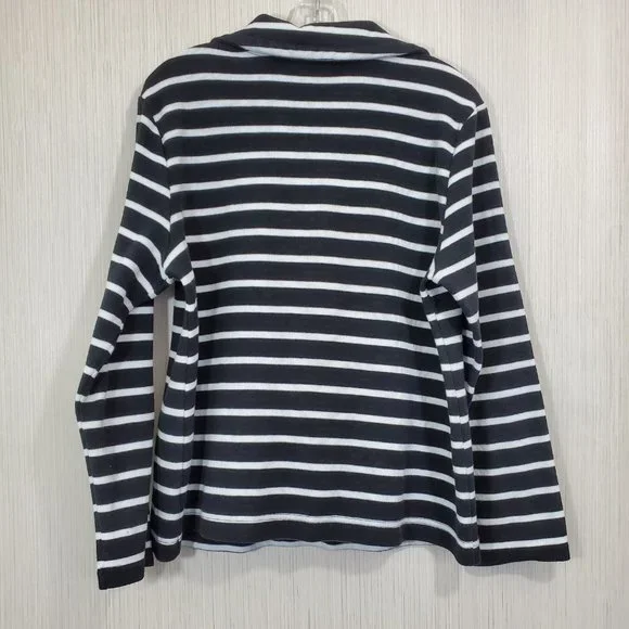 Croft & Barrow striped snap collar long sleeve shirt woman's size XL - Picture 6 of 9